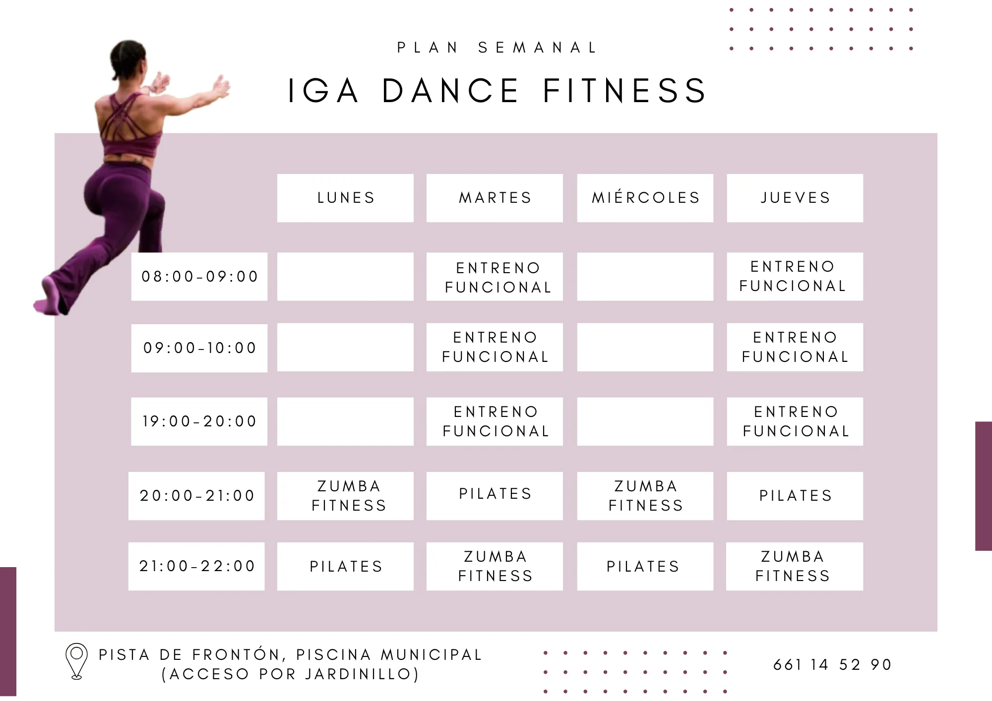 Horario semanal IGA Estudio